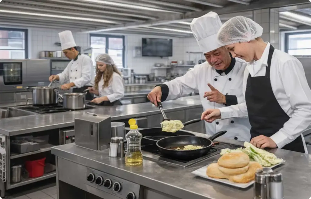 Küchenseminar zur Weiterbildung im Gastgewerbe mit Praxisunterricht in einer Lehrküche